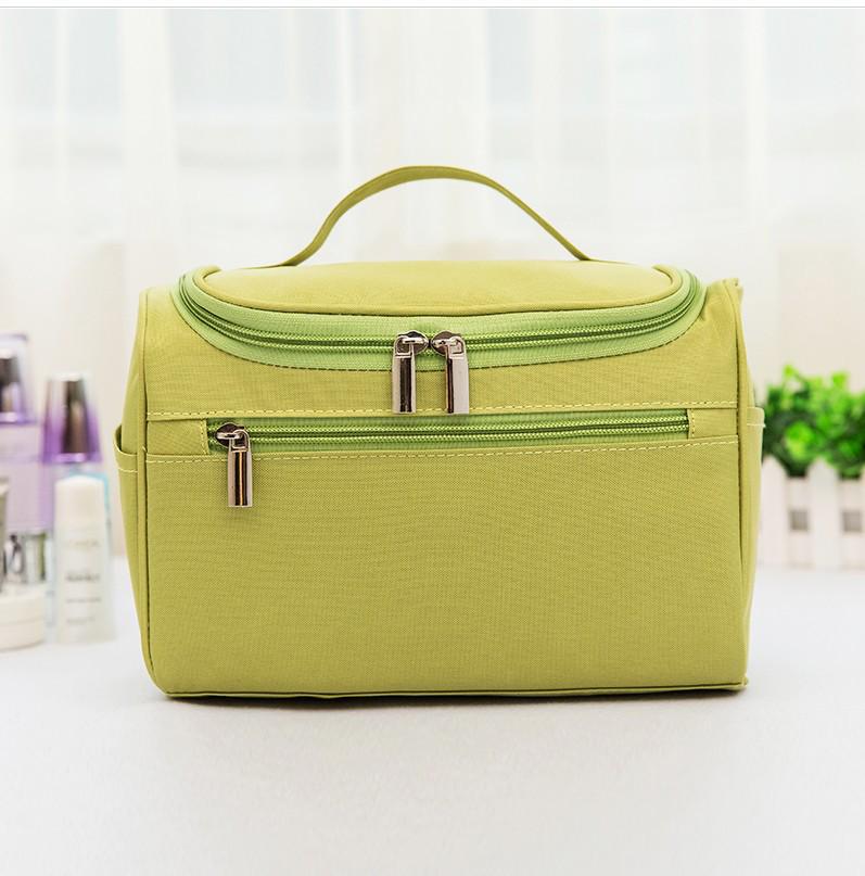 Большая вместительная водонепроницаемая дорожная косметичка из ткани Оксфорд зелёный