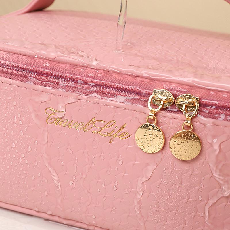 Косметичка Портативная несессер Большая вместительная косметичка Двойная молния Дорожная косметичка для хранения кистей для макияжа Косметичка серый