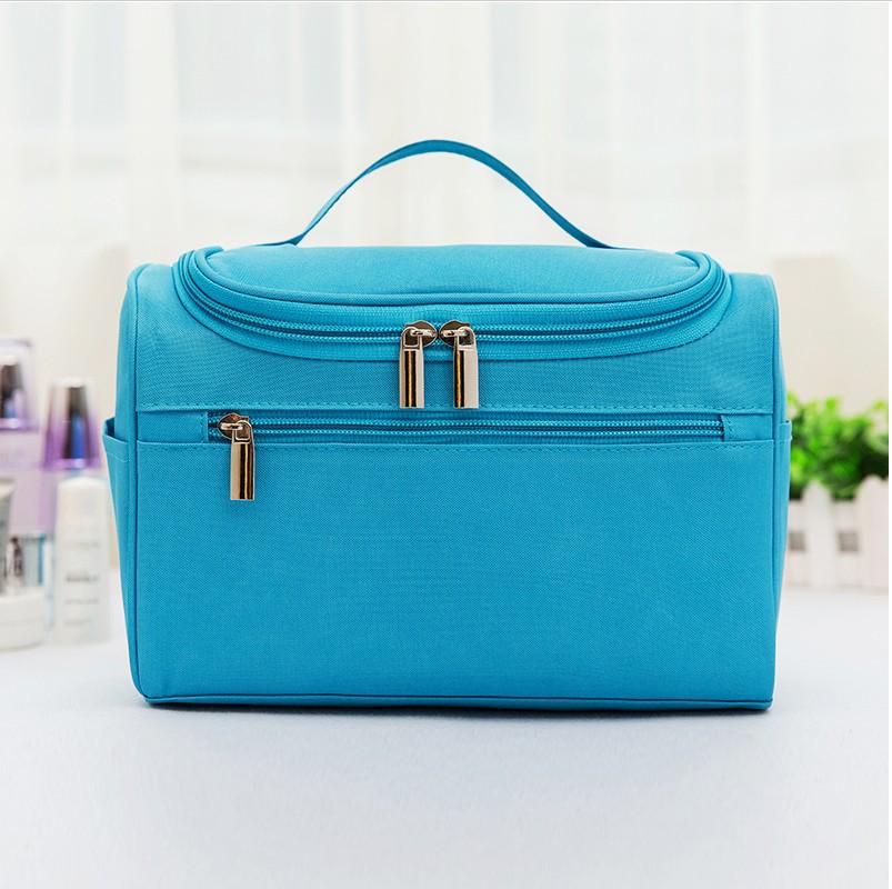 Большая вместительная водонепроницаемая дорожная косметичка из ткани Оксфорд синий
