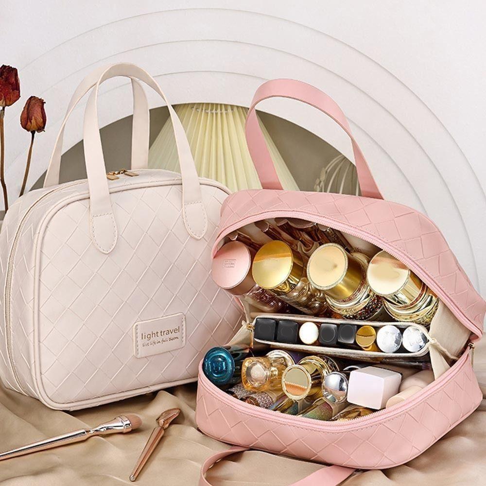 с ручкой женская косметичка ручная дорожная несессер элегантная косметичка из ПУ для шопинга